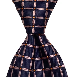 PIATTELLI Men's Silk Classic Necktie ITALY Designer Geometric Blue/Purple GUC - Picture 1 of 3