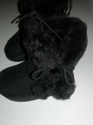 Okie Dokie Lil Amber Girls Toddler Pull On Winter Boots 5 Black & Cognac - Image 1 of 3