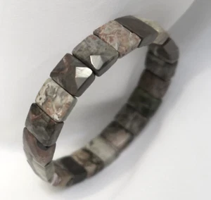 FOSSIL Marines Sediment Meeresschnecke Stretch Armband Rechteck flexibel dehnbar - Picture 1 of 6