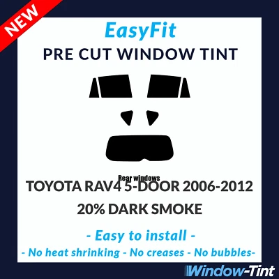 EasyFit Static Pre Cut Tint For Toyota RAV4 5-door 2006-12 - 20% Dark Rear - Image 1 of 3