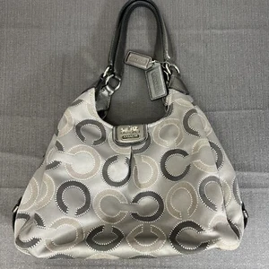 Coach Bag Madison Op Art Maggie Hobo in Grays Silver Shoulder Bag G1276-21215 - Picture 1 of 24