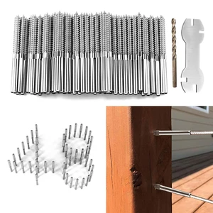 Paquete de 48 tornillos Swage Lag izquierda y derecha para kit de barandilla de cable de 1/8", acero inoxidable T316 - Imagen 1 de 12