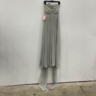 NWT Womens Gray Strapless Back Zip Bridesmaid Fit & Flare Dress Size Small