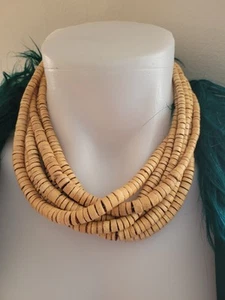 Collar con cuentas de madera KJL Kenneth J Lane tono dorado - Imagen 1 de 7