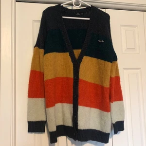 Volcom Button Front Striped Cardigan Women's Size M 90s Y2K - Picture 1 of 8