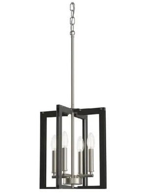 Kichler Pendroy 4 光拉丝镍和黑色工业吊坠灯阅读! — 第 1/4 张图片