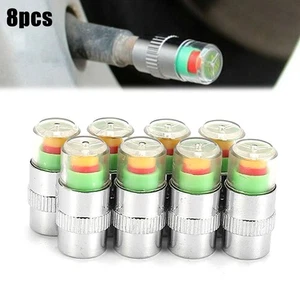 8Pc Car Tire Pressure Monitor Valve Cap W/Sensor Indicator 3 Color Eye Color - Picture 1 of 24