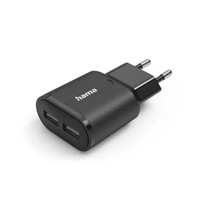 Hama USB Doppel Ladegerät Netzteil USB 12 W Steckdose Adapter Smartphone Handy - Bild 1 von 4