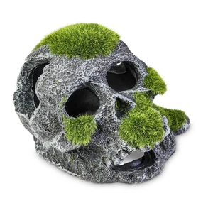 Mossy Skull Polyresin Aquarium Decoration, 5" - Picture 1 of 11