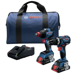 Bosch GXL18V-251B25-RT 18V Li-Ion 2-Tool Combo Kit (4 Ah) Certified Refurbished - Picture 1 of 8