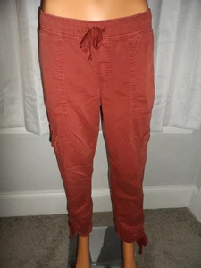 Great Sonoma size 6 rust color drawstring waist cargo joggers pants women NWOT - Picture 1 of 6