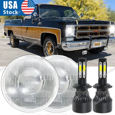 7-дюймовые круглые светодиодные фары дальнего света для пикапа GMC C15 C25 C35 - Изображение 1 из 4