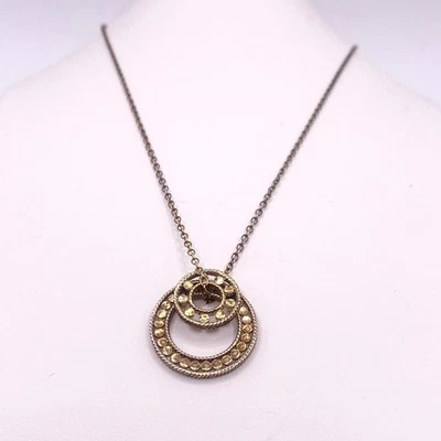 "Collar Anna Beck círculo abierto cadena oro vermeil plata de ley 16""-18""" Foto 1 de 4