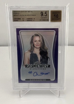 2020 Leaf Metal Pop Century Alicia Silverstone /4 BGS 9.5 AUTO 10 Autograph - Image 1 of 2