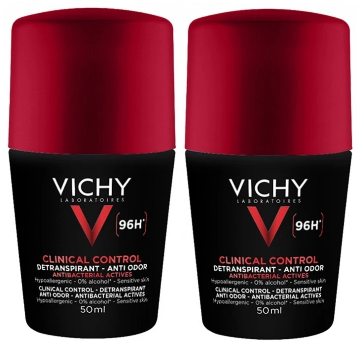 VICHY Men Clinical Control Desodorante Antitranspirante 96H Roll-On Pack de 2 x 50 ml Foto 1 de 1