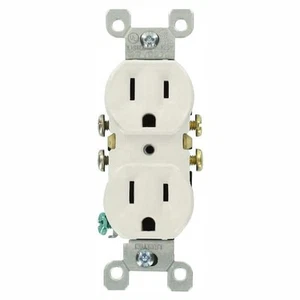 Leviton 15 Amp 125 V Duplex Outlet/Receptacle, White (10-Pack) - Picture 1 of 6