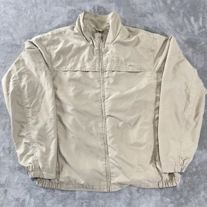 Eddie Bauer Full Zip Harrington Windbreaker Jacket Mens XL Outdoor Vented Beige - Foto 1 di 9