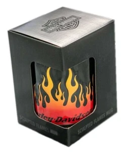 Taza de café Harley-Davidson® Core Sculpted Flames, 15 oz. - Negro HDX-98604