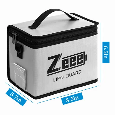 Bolsa ignífuga Zee Safe Guard a prueba de explosiones para carga y almacenamiento de baterías Lipo Foto 1 de 4