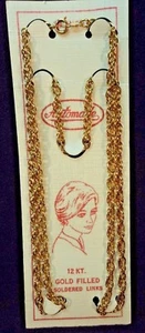 New on Card~24" 30" Automade Co USA~1/20~12K Yellow Rope Soldered Link Necklace - Picture 1 of 4