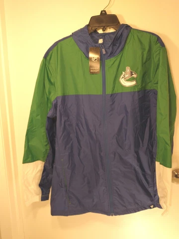 FANATICS AUTHENTIC PRO NHL FULL ZIP  Man's Rain JACKET VANCOUVER CANUCKS BLUE L Cover