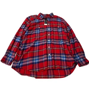 Polo Ralph Lauren Flannel Shirt 1XB Red Plaid Button Up Western Preppy Outdoors - Picture 1 of 7
