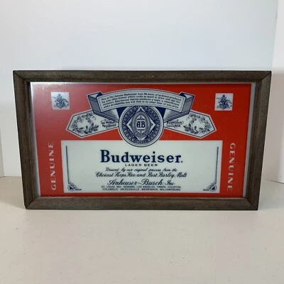 Budweiser lager Beer Anheuser  Busch 12 volt illuminated  Bar Sign Man Cave - Image 1 of 2