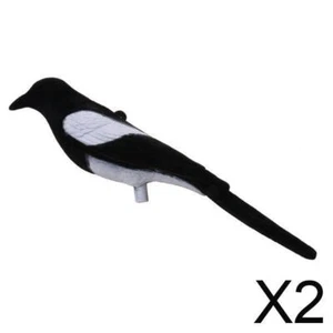 2xFull Flocked Realistic Calling Magpie Decoy Shooting/Hunting Decoying Bait - Picture 1 of 7