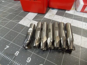 Lot of 7 HSS Cobalt 3 Flute Fine Pitch Roughing End Mills 1/2" Diameter - Picture 1 of 2
