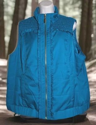 Женский жилет для улицы без рукавов из бирюзового полиэстера DRAPER'S & DAMON'S - размер 1X - Изображение 1 из 4