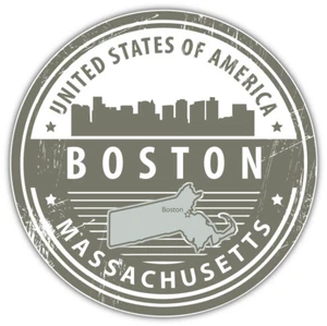 Boston City Massachusetts USA State Vintage Emblem Autoaufkleber "GRÖSSEN" - Bild 1 von 1