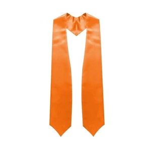 Endea Graduation Orange Adult Plain Color Stole 62 Inches Unisex - Picture 1 of 6