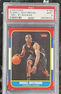 🔥2008 Russell Westbrook FLEER 1986-87 RETRO ROOKIES #166 PSA 9 💎RC MVP topps - Picture 1 of 10
