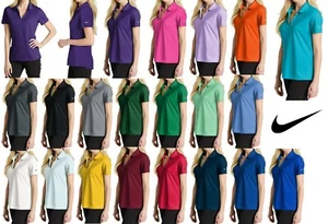 LADIES NIKE DRI FIT MOISTURE WICKING, MICRO PIQUE POLO, SHORT SLEEVE. XS-4XL - Picture 1 of 24