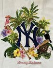 T-shirt S/S en soie brodée Tommy Bahama MLB NY Yankees ~ Entraînement de printemps ~ Taille XL