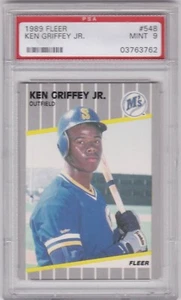 1989 Fleer #548 Ken Griffey Jr. Seattle Mariners RC Rookie HOF PSA 9 MINT - Bild 1 von 2