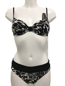 Conjunto de bikini Banana Moon Lorela negro Reino Unido 10 Eur 38 con aros espuma moldeada acolchado - Imagen 1 de 16
