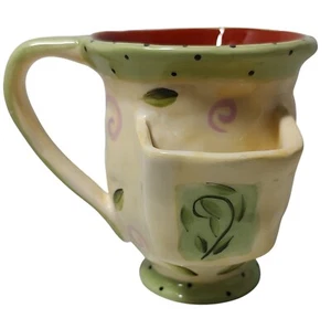 Taza de té Ganz taza de café bolsa de té soporte Bella Casa amarillo menta verde 4,5 pulgadas VER - Imagen 1 de 7