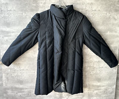 Abrigo acolchado con cremallera completa negro plumón de pato The Jack de colección de los años 80 talla S/M Foto 1 de 4