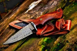 Custom Handmade Damascus Steel Hunting Knife Fix Blade Full Tang Gift For Him JW - Bild 1 von 8