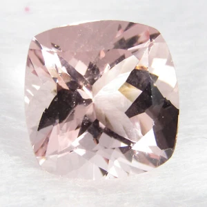 6,93 quilates brillante natural color rosa melocotón morganita 12 mm gema con forma de cojín - Imagen 1 de 5