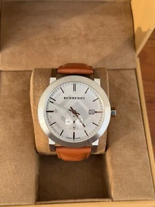 Burberry the city brown leather strap men's watch bu9904 - Picture 1 of 9