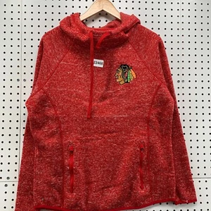 Chicago Blackhawks Hooded Sweatshirt Red Womens Large 22x27 Hoodie Pullover - Picture 1 of 12