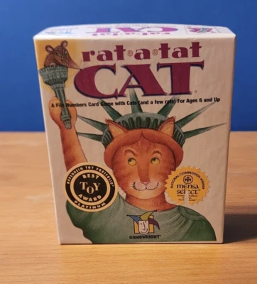 Rat-A-Tat Cat Card Game Numbers Card Game Mensa Winner Gamewright New Open Box - Image 1 of 3