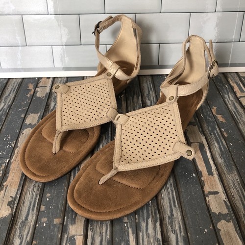 Sandali UGG Koolaburra Briona donna 8 5 scamosciati marroni comodi zeppa cinturino alla caviglia