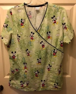 Cravatta regolabile DISNEY Topolino Med.Green Scrub top integrata posteriore 3 tasche - Foto 1 di 6