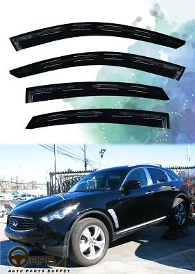 For Infiniti FX35 QX70 09-17 Deflector Window Visors Guard Vent Weather Shield - Image 1 of 4