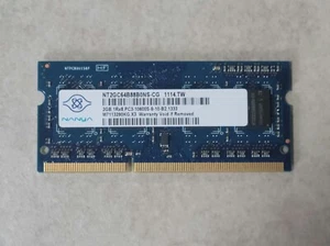 NANYA LAPTOP RAM STICK 2GB 1Rx8 PC3-10600S-9-10-B2 NT2GC64B88B0NS-CG 1114.TW - Picture 1 of 2