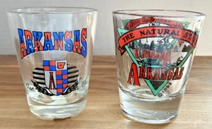 (2) Arkansas The Natural State Deer & Colorful Shield Shot Glass , Set Of 2 - Picture 1 of 14