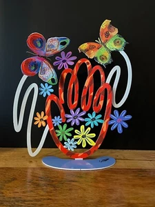 David Gerstein Hand Made Pop Art Metall Skulptur " Hamsa mit Schmetterlingen " - Bild 1 von 10